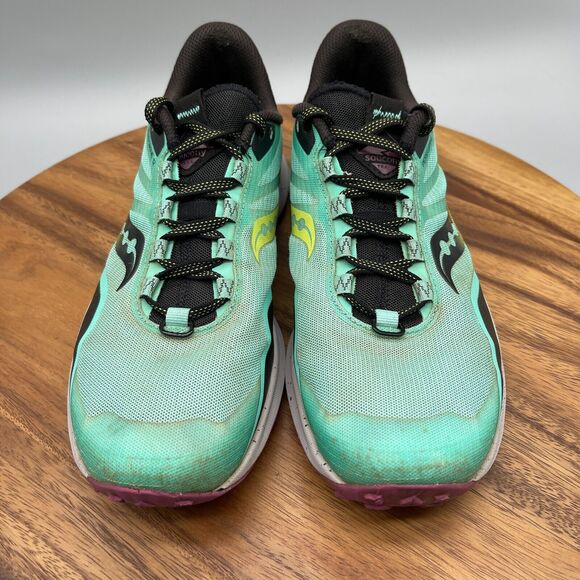 Saucony Trail Peregrine-12 Running Shoes Womens 10 Cool Mint Green Sneakers - Picture 2 of 8